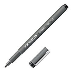 Tintes pildspalva Staedtler Pigment Liner 1.2mm melna/10 cena un informācija | Modelēšanas un zīmēšanas piederumi | 220.lv