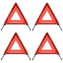 Brīdinājuma trīsstūri, 4 gab., sarkans, 56,5x36,5x44,5cm cena un informācija | Auto piederumi | 220.lv