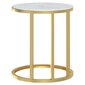 Sānu galdiņš, zelts/marmors, 45cm, rūdīts stikls cena un informācija | Žurnālgaldiņi | 220.lv