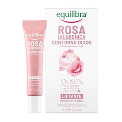 Acu krēms ar hialuronskābi Equilibra Rosa Regenerating Lifting Eye Contour Cream Rose, 15 ml cena un informācija | Acu krēmi, serumi | 220.lv