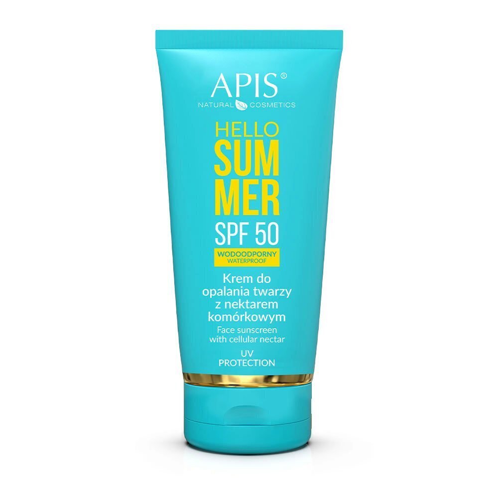 Ūdensizturīgs sejas krēms ar SPF50 Apis Hello Summer Sunscreen Face, 50 ml cena un informācija | Sauļošanās krēmi | 220.lv