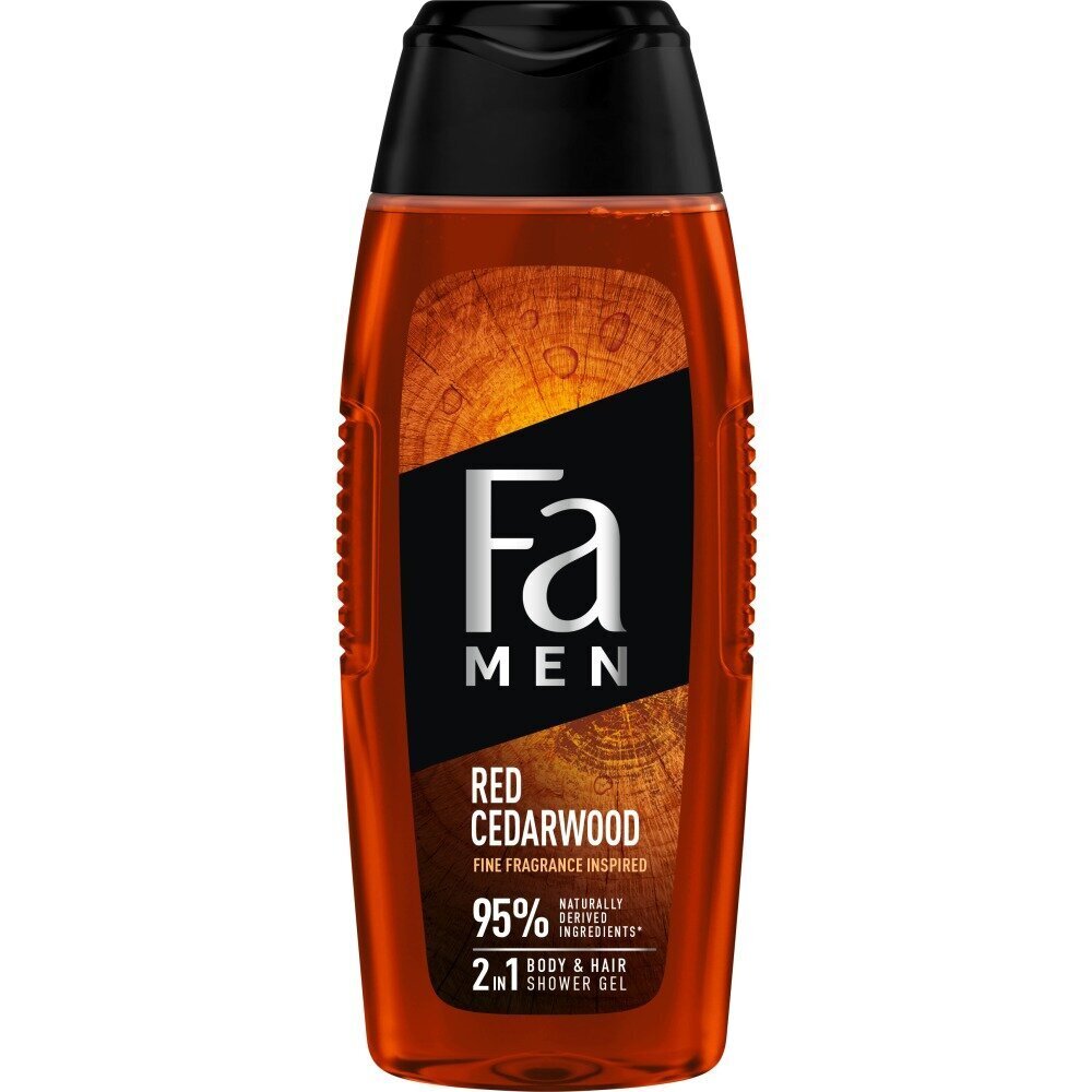 Dušas želeja vīriešiem Fa Men Body&Hair Shower Gel 2in1 Red Cedrawood, 400 ml cena un informācija | Dušas želejas, eļļas | 220.lv