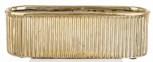 Керамический горшок 28,5x9,5 x 9,5(В) cm, овалный, золотой цена и информация | Вазоны | 220.lv