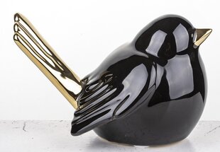 Фигурка Птица 12.5x9x8(B) см, черная/золотая цена и информация | Детали интерьера | 220.lv