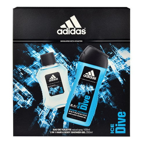 Komplekts Adidas Ice Dive: EDT vīriešiem 100 ml + dušas želeja 250 ml cena un informācija | Vīriešu smaržas | 220.lv