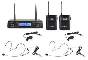 Vonyx WM62B UHF 16-канальный беспроводной микрофон с 2 передатчиками цена и информация | Микрофоны | 220.lv