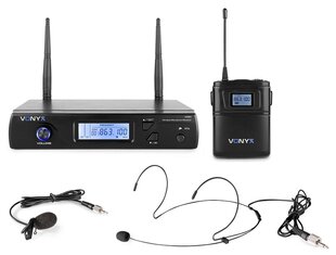 Vonyx WM61B беспроводной микрофон UHF 16-канальный с 1 передатчиком цена и информация | Микрофоны | 220.lv