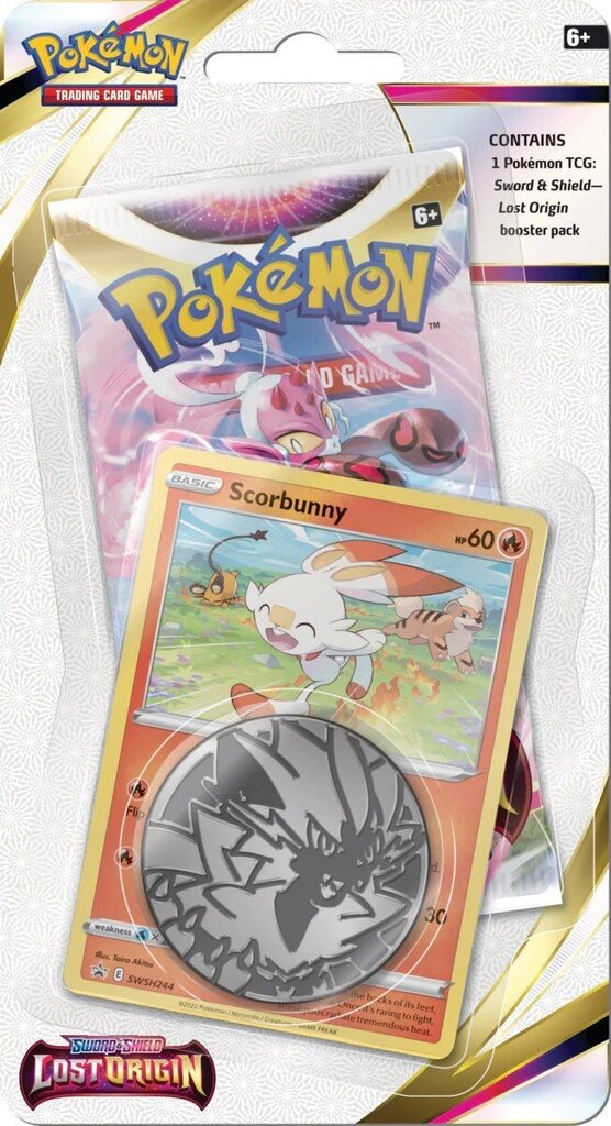 Kāršu spēle Pokemon Sword & Shield Lost Origin Checklane Blister - Scorbunny цена и информация | Galda spēles | 220.lv