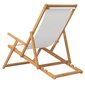 vidaXL saliekams pludmales krēsls, masīvs tīkkoks, bēšs цена и информация | Dārza krēsli | 220.lv
