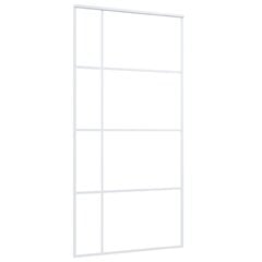 vidaXL bīdāmās durvis, 102,5x205 cm, ESG stikls, balts alumīnijs цена и информация | Внутренние двери | 220.lv