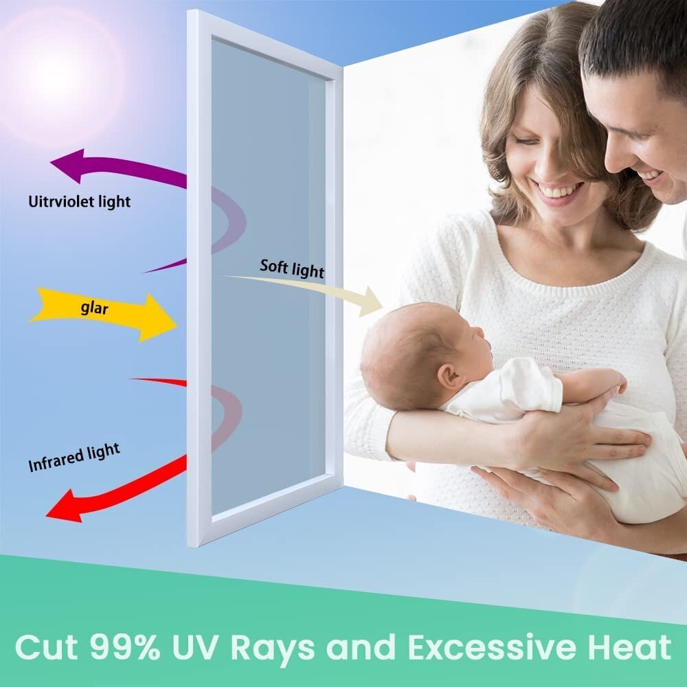 Atstarojošā logu plēve - privātuma aizsardzība un siltuma kontrole, privātuma logu plēve, noņemama, necaurspīdīga, saules aizsargplēve stiklam, pret UV uzlīme, 1 gab. (44 x 200 cm) cena un informācija | Dekoratīvās uzlīmes | 220.lv