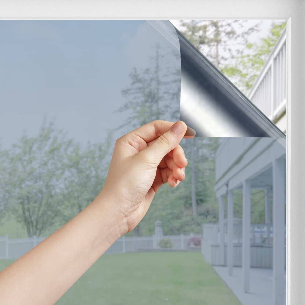 Atstarojošā logu plēve - privātuma aizsardzība un siltuma kontrole, privātuma logu plēve, noņemama, necaurspīdīga, saules aizsargplēve stiklam, pret UV uzlīme, 1 gab. (44 x 200 cm) цена и информация | Dekoratīvās uzlīmes | 220.lv