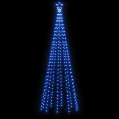 Ziemassvētku eglīte ar mietu, zilā krāsā, 310 LED, 300 cm cena un informācija | Ziemassvētku dekorācijas | 220.lv