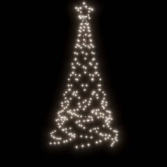 Ziemassvētku eglīte ar stabu, auksti balta krāsa, 200 LED, 180 cm cena un informācija | Ziemassvētku dekorācijas | 220.lv