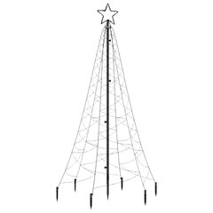Ziemassvētku eglīte ar stabu, auksti balta krāsa, 200 LED, 180 cm cena un informācija | Ziemassvētku dekorācijas | 220.lv