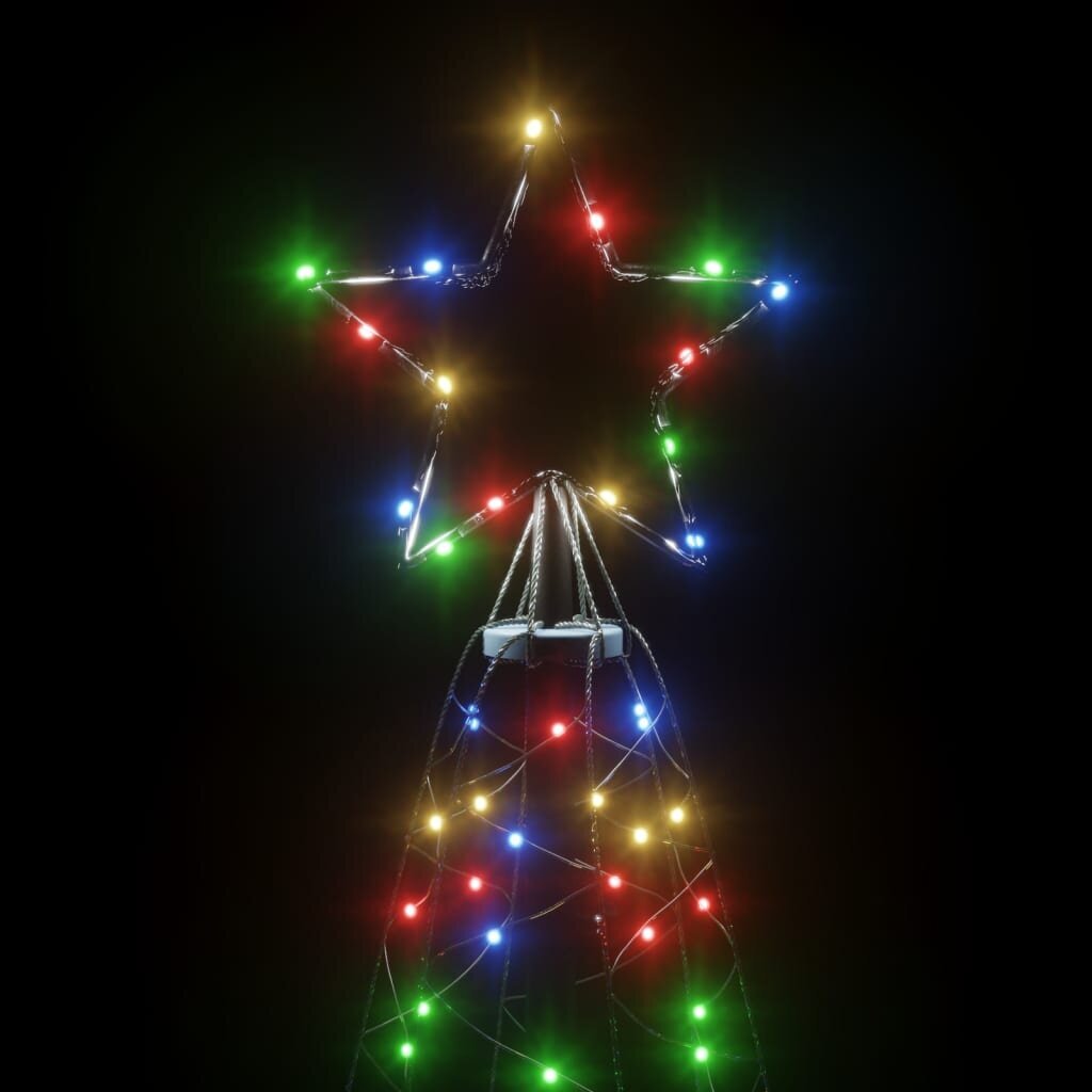 Ziemassvētku eglīte ar mietu, dažādas krāsas, 200 LED, 180 cm cena un informācija | Mākslīgās egles, vainagi, statīvi | 220.lv