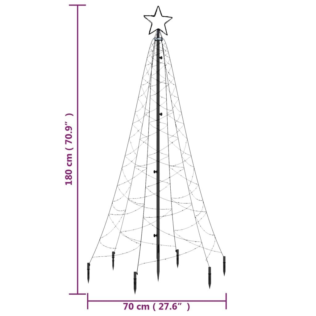 Ziemassvētku eglīte ar mietu, zilā krāsā, 200 LED, 180 cm cena un informācija | Ziemassvētku dekorācijas | 220.lv