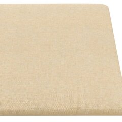 vidaXL sienas paneļi, 12 gab., krēmkrāsas, 30x15 cm, audums, 0,54 m² цена и информация | Элементы декора для стен, потолка | 220.lv