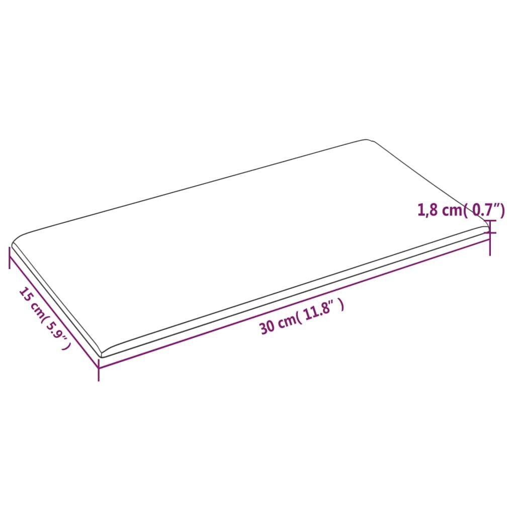 vidaXL sienas paneļi, 12 gab., gaiši pelēki, 30x15 cm, audums, 0,54 m² cena un informācija | Griestu, sienu dekoru elementi | 220.lv