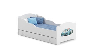 Детская кровать Amadis Police Car 160x80см с матрасом и ящиком цена и информация | Детские кровати | 220.lv