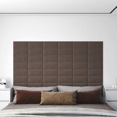 vidaXL sienas paneļi, 12 gab., taupe, 30x15 cm, audums, 0,54 m² cena un informācija | Griestu, sienu dekoru elementi | 220.lv