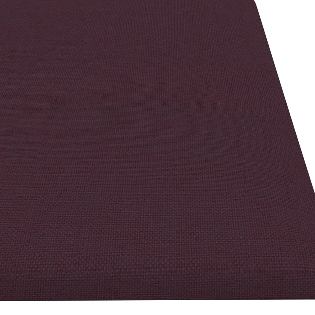 vidaXL sienas paneļi, 12 gab., violeti, 60x15 cm, audums, 1,08 m² cena un informācija | Griestu, sienu dekoru elementi | 220.lv