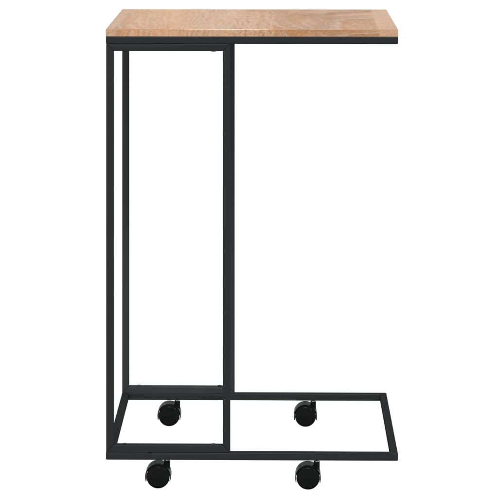 Sānu galds ar riteņiem, melns, 40x30x63,5 cm, koka cena un informācija | Žurnālgaldiņi | 220.lv