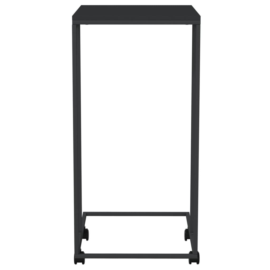 Sānu galds ar riteņiem, melns, 40x30x63,5 cm, koka цена и информация | Žurnālgaldiņi | 220.lv