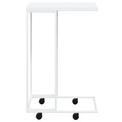 Sānu galds ar riteņiem, baltas, 40x30x63,5 cm, koka cena un informācija | Žurnālgaldiņi | 220.lv