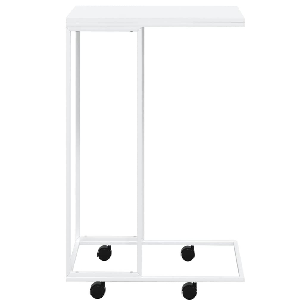 Sānu galds ar riteņiem, baltas, 40x30x63,5 cm, koka cena un informācija | Žurnālgaldiņi | 220.lv