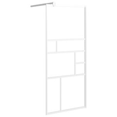 Dušas siena, balta, 90x195 cm, stikls cena un informācija | Dušas durvis, dušas sienas | 220.lv