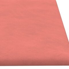 vidaXL sienas paneļi, 12 gab., rozā, 60x15 cm, samts, 1,08 m² цена и информация | Элементы декора для стен, потолка | 220.lv