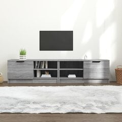 TV galdiņi, 2 gab., pelēki, 80x35x36,5 cm, koka цена и информация | Тумбы под телевизор | 220.lv