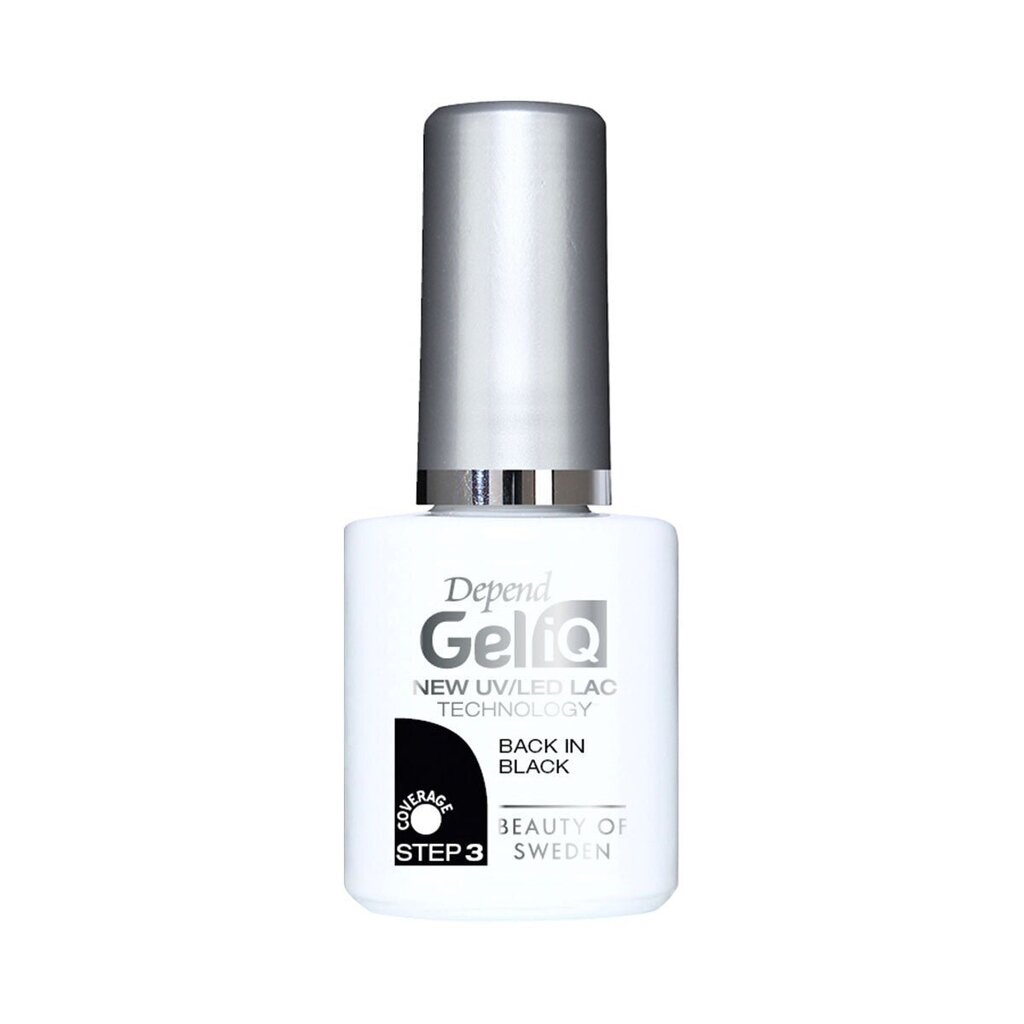 Gēla laka Depend Gel iQ - 1001 Back in Black, 5 ml cena un informācija | Nagu lakas, stiprinātāji | 220.lv