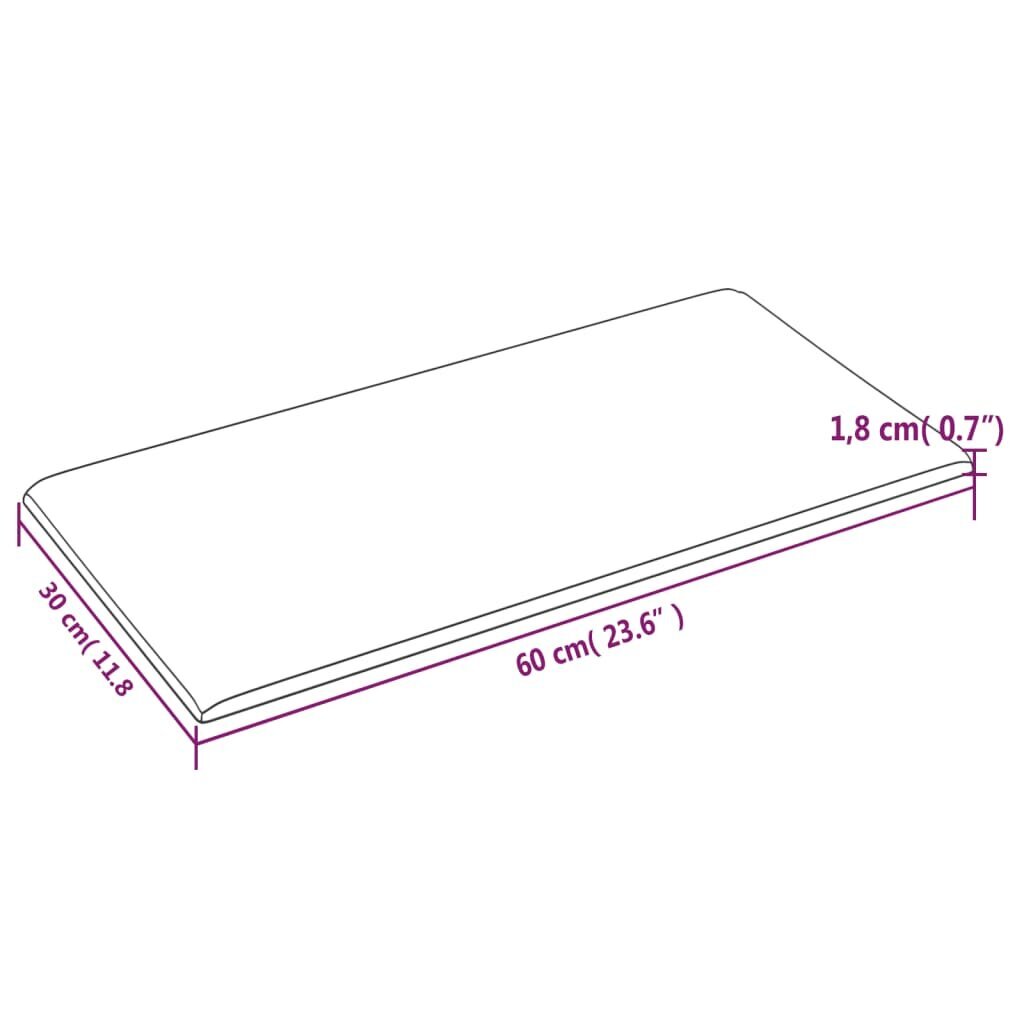 vidaXL sienas paneļi, 12 gab., vīna sarkani, 60x30 cm, audums, 2,16 m² cena un informācija | Griestu, sienu dekoru elementi | 220.lv