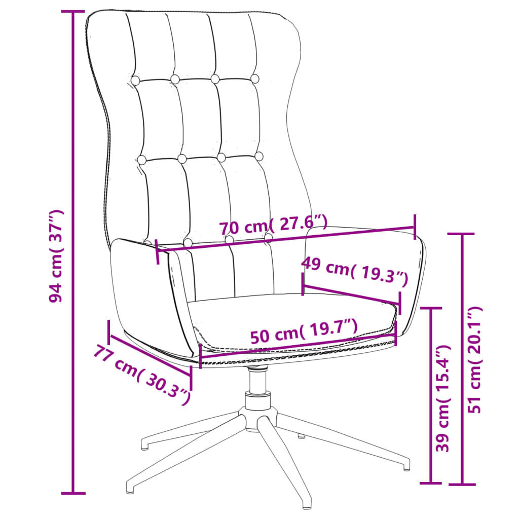 Atpūtas krēsls, brūns, mākslīgās ādas, spīdīgs cena un informācija | Atpūtas krēsli | 220.lv