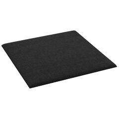 vidaXL sienas paneļi, 12 gab., melni, 30x30 cm, audums, 1,08 m² цена и информация | Элементы декора для стен, потолка | 220.lv