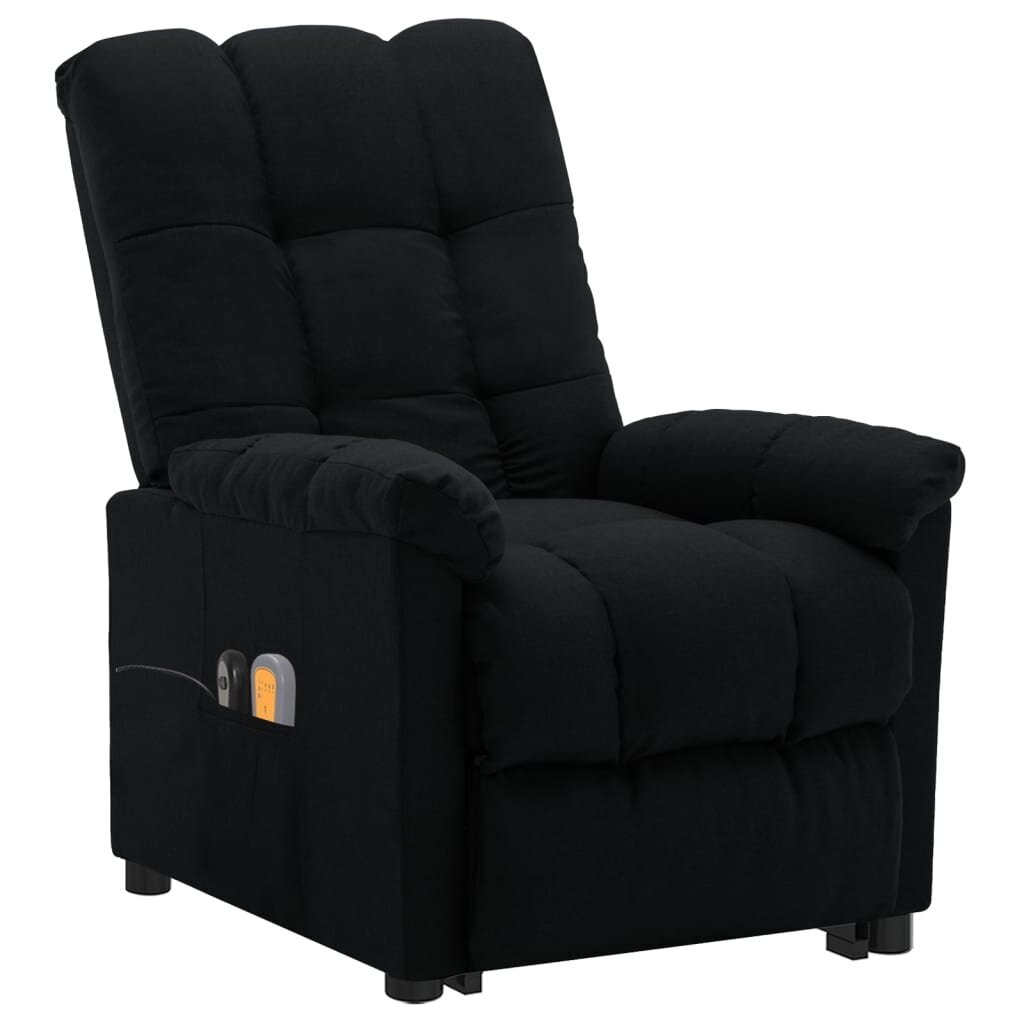 Paaugstināts nolaižams masāžas krēsls, melns, auduma cena un informācija | Atpūtas krēsli | 220.lv
