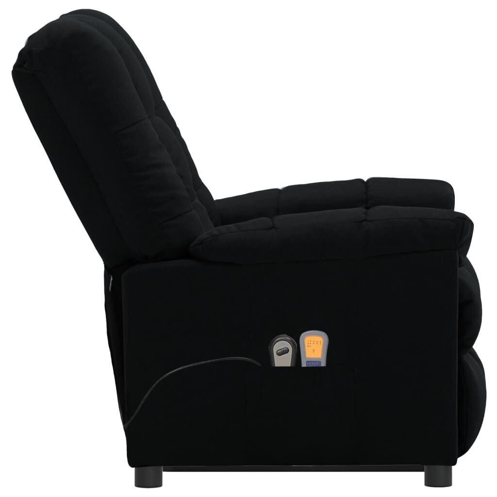 Paaugstināts nolaižams masāžas krēsls, melns, auduma cena un informācija | Atpūtas krēsli | 220.lv