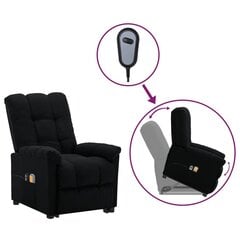 Paaugstināts nolaižams masāžas krēsls, melns, auduma цена и информация | Кресла для отдыха | 220.lv