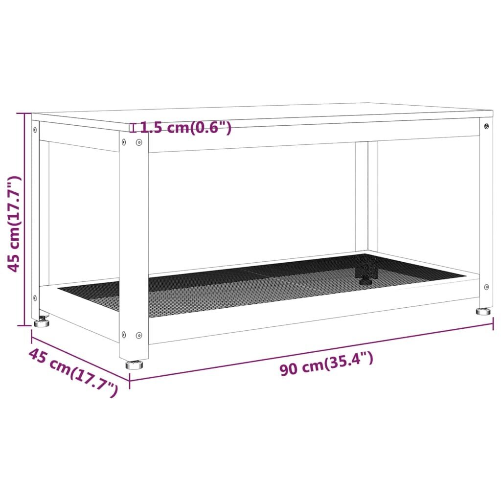 Kafijas galdiņš, tumši brūns/melns, 90x45x45 cm, MDF cena un informācija | Žurnālgaldiņi | 220.lv