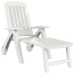 Saliekamais sauļošanās krēsls, balts, polipropilēns цена и информация | Шезлонги | 220.lv