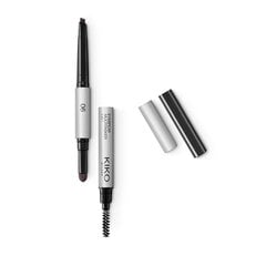 Uzacu zīmulis trīs vienā Kiko Milano Eyebrow Multitasker 3-in-1, 06 Blackhaired цена и информация | Карандаши, краска для бровей | 220.lv