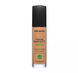 Увлажняющая основа под макияж Miss Sporty Naturally Perfect Match 210 Golden Beige, 30 мл цена и информация | Пудры, базы под макияж | 220.lv