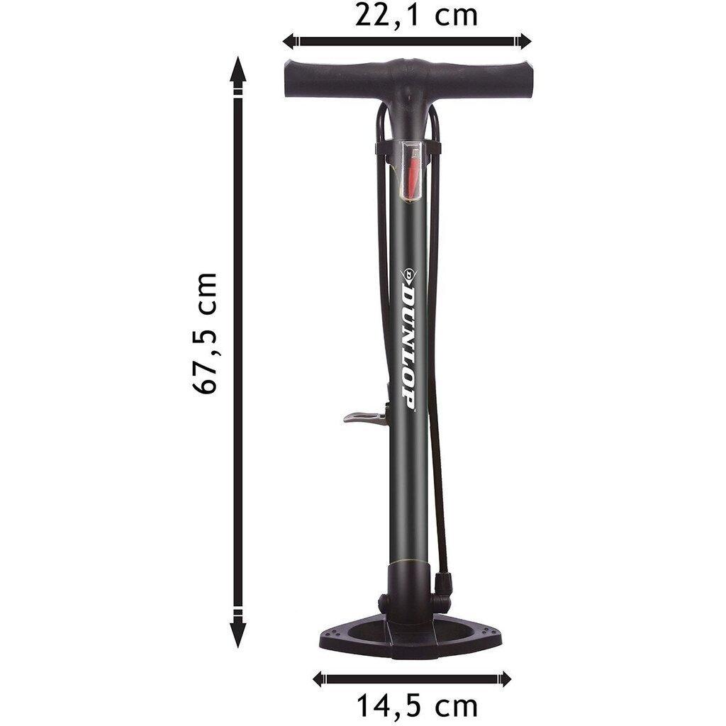 Rokas pumpis Dunlop 174Psi (12Bar), melns cena un informācija | Velo pumpji | 220.lv