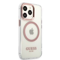 Guess Transparent MagSafe Compatible Case for iPhone 13 Pro Pink цена и информация | Чехлы для телефонов | 220.lv