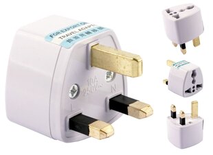 Xcessor Travel Wall Adapter с европейского на британский стандарт. Белый цена и информация | Электрические выключатели, розетки | 220.lv