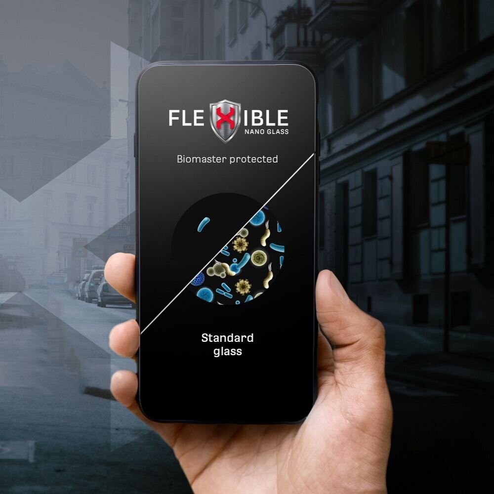 9H oleofobisks pārklājums ekrāna aizsargs Forcell Flexible Nano Glass for Iphone X/Xs/11 Pro 5,8" cena un informācija | Ekrāna aizsargstikli | 220.lv