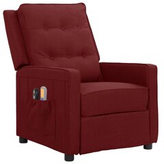 vidaXL elektrisks masāžas krēsls, atgāžams, vīnsarkans audums cena un informācija | Atpūtas krēsli | 220.lv