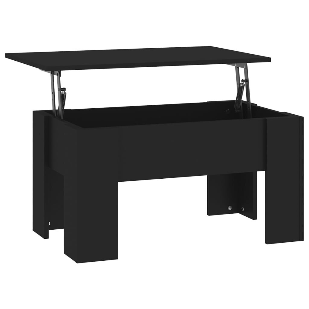 vidaXL kafijas galdiņš, melns, 79x49x41 cm, inženierijas koks cena un informācija | Žurnālgaldiņi | 220.lv